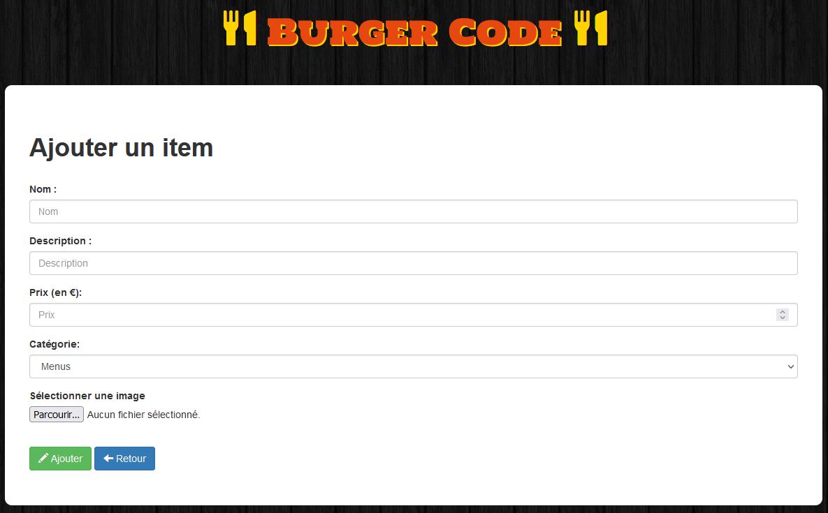Liste des items